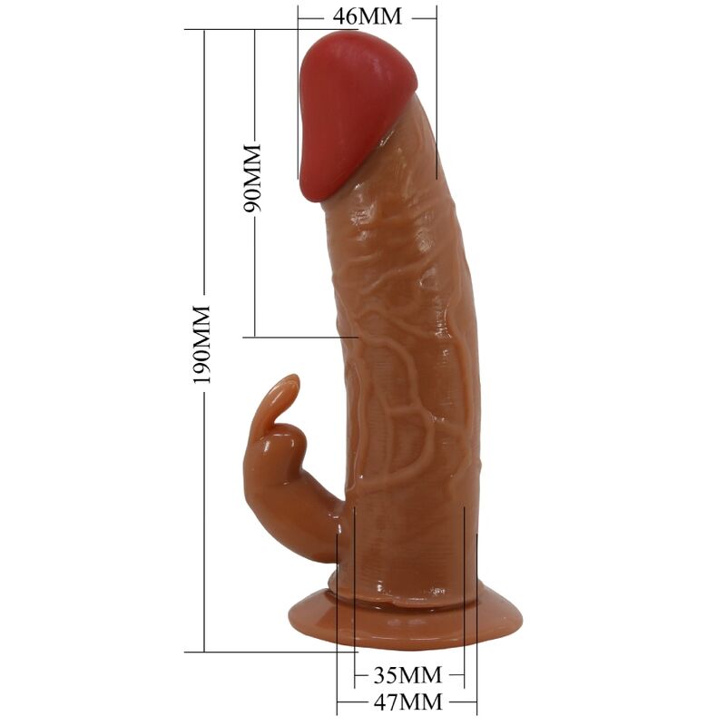 PRETTY LOVE - MARION HARNESS UNIVERSAL BRIEFS WITH VIBRATION DILDO 19 CM BROWN - My naughty haven #