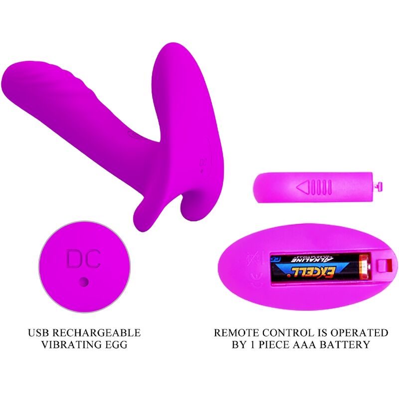 PRETTY LOVE - MASSAGER & VIBRATOR 12 VIBRATIONS REMOTE CONTROL PURPLE - My naughty haven #