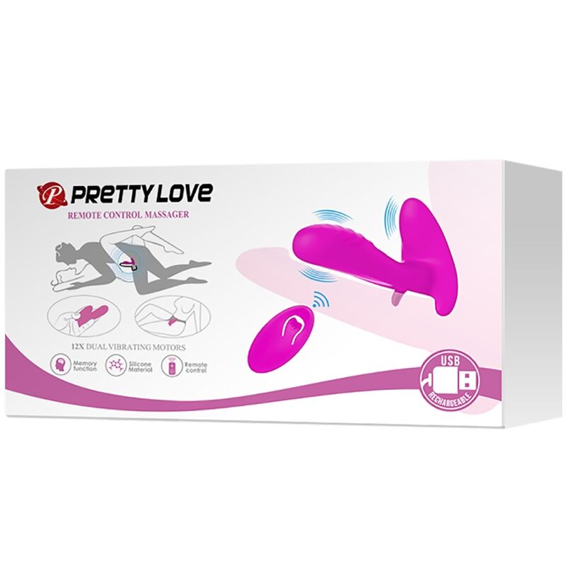 PRETTY LOVE - MASSAGER & VIBRATOR 12 VIBRATIONS REMOTE CONTROL PURPLE - My naughty haven #