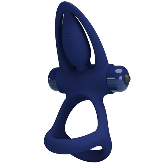 PRETTY LOVE - MAT DOUBLE RING WITH VIBRATION & STIMULATOR BLUE - My naughty haven #