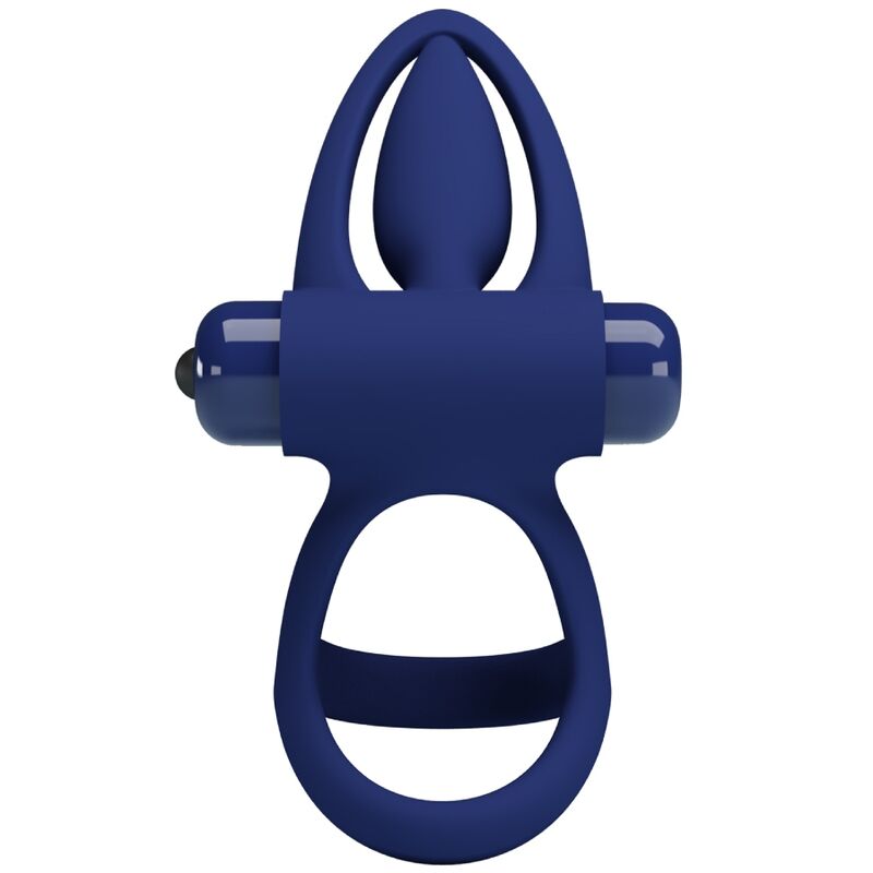 PRETTY LOVE - MAT DOUBLE RING WITH VIBRATION & STIMULATOR BLUE - My naughty haven #