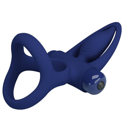 PRETTY LOVE - MAT DOUBLE RING WITH VIBRATION & STIMULATOR BLUE - My naughty haven #