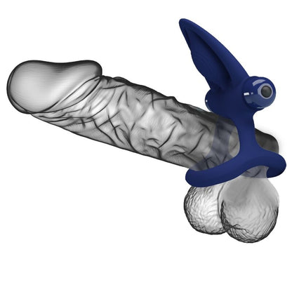 PRETTY LOVE - MAT DOUBLE RING WITH VIBRATION & STIMULATOR BLUE - My naughty haven #