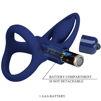 PRETTY LOVE - MAT DOUBLE RING WITH VIBRATION & STIMULATOR BLUE - My naughty haven #