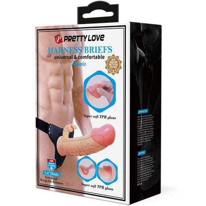 PRETTY LOVE - MAVIS HARNESS UNIVERSAL BRIEFS WITH DILDO 19 CM NATURAL - My naughty haven #