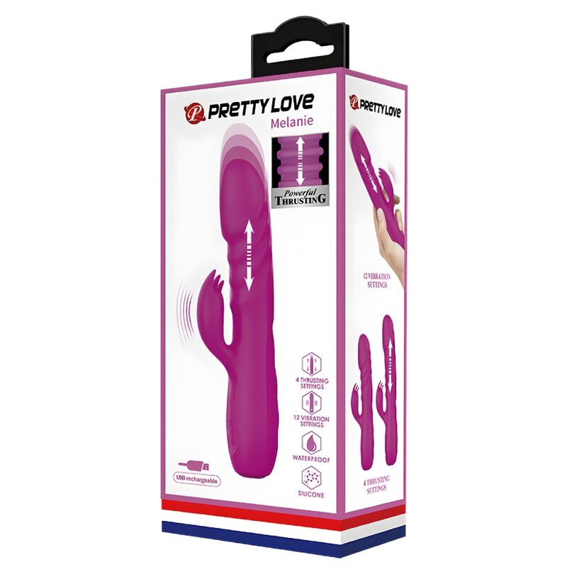 PRETTY LOVE - MELANIE PURPLE RECHARGEABLE RABBIT VIBRATOR - My naughty haven #