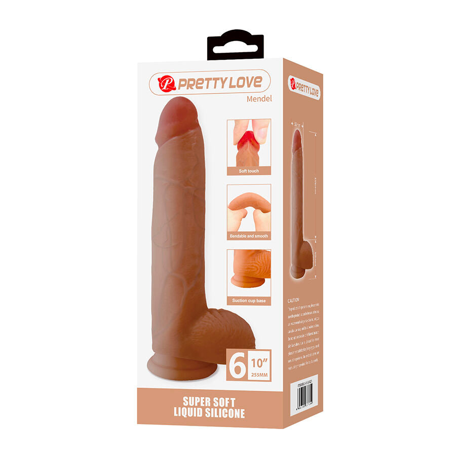PRETTY LOVE - MENDEL REALISTIC DILDO WITH SUCTION CUP 25.5 CM -Ø- 5.6 CM - My naughty haven #
