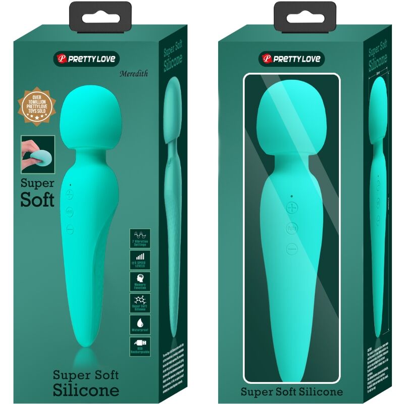 PRETTY LOVE - MEREDITH MASSAGER 12 VIBRATION MODES AQUA GREEN - My naughty haven #