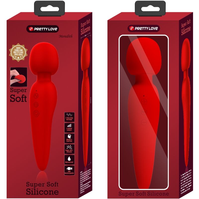 PRETTY LOVE - MEREDITH MASSAGER 12 VIBRATION MODES RED - My naughty haven #