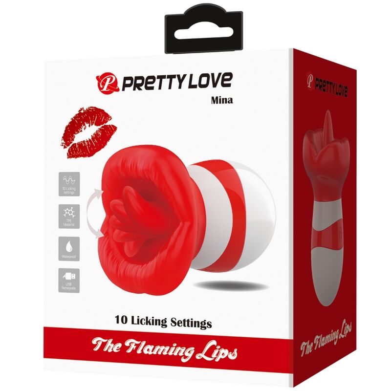 PRETTY LOVE - MINA TONGUE STIMULATOR LIGHT RED - My naughty haven #