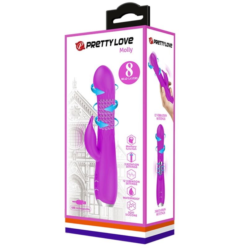 PRETTY LOVE - MOLLY VIBRATOR WITH RECHARGEABLE ROTATION - My naughty haven #