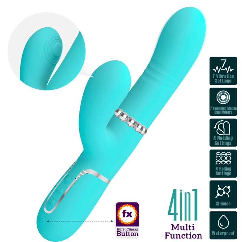 PRETTY LOVE - MULTIFUNCTION G-SPOT VIBRATOR AQUA GREEN - My naughty haven #