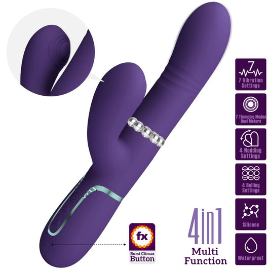 PRETTY LOVE - MULTIFUNCTION G-SPOT VIBRATOR PURPLE - My naughty haven #