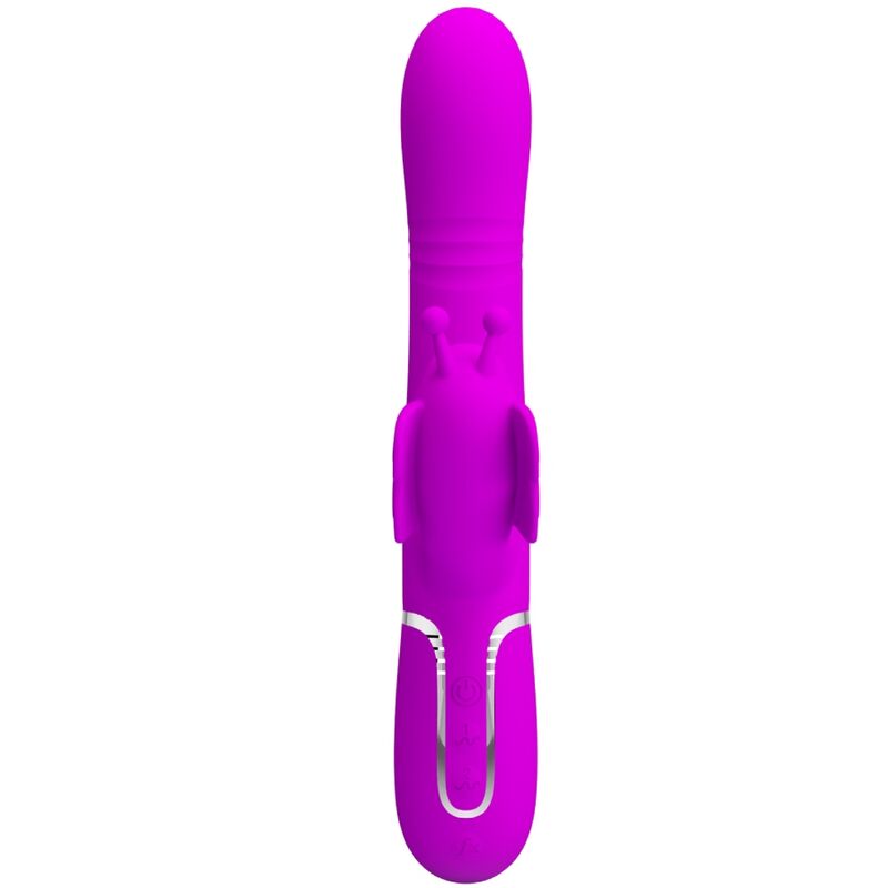 PRETTY LOVE - MULTIFUNCTION RABBIT VIBRATOR 4 IN 1 BUTTERFLY FUCHSIA - My naughty haven #