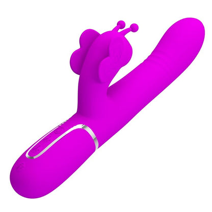 PRETTY LOVE - MULTIFUNCTION RABBIT VIBRATOR 4 IN 1 BUTTERFLY FUCHSIA - My naughty haven #