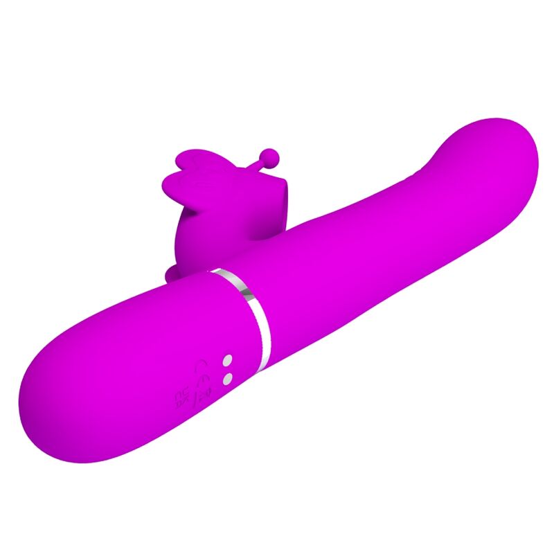 PRETTY LOVE - MULTIFUNCTION RABBIT VIBRATOR 4 IN 1 BUTTERFLY FUCHSIA - My naughty haven #