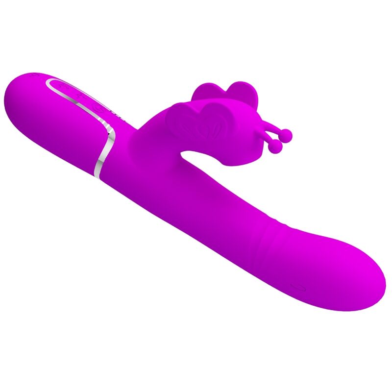 PRETTY LOVE - MULTIFUNCTION RABBIT VIBRATOR 4 IN 1 BUTTERFLY FUCHSIA - My naughty haven #