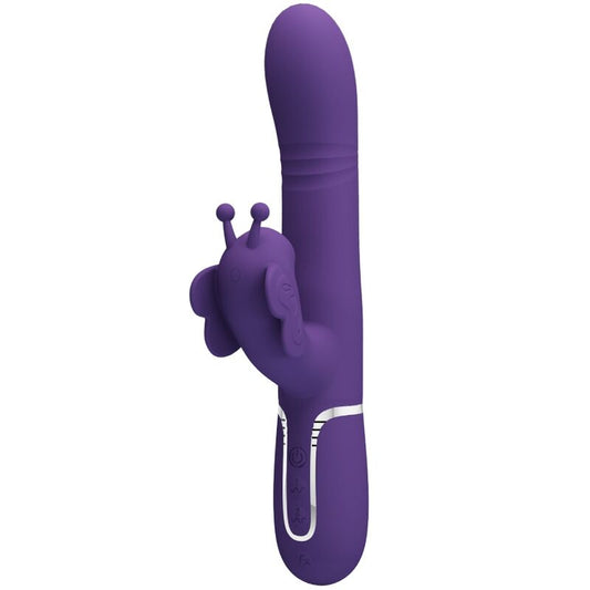 PRETTY LOVE - MULTIFUNCTION RABBIT VIBRATOR 4 IN 1 BUTTERFLY PURPLE - My naughty haven #