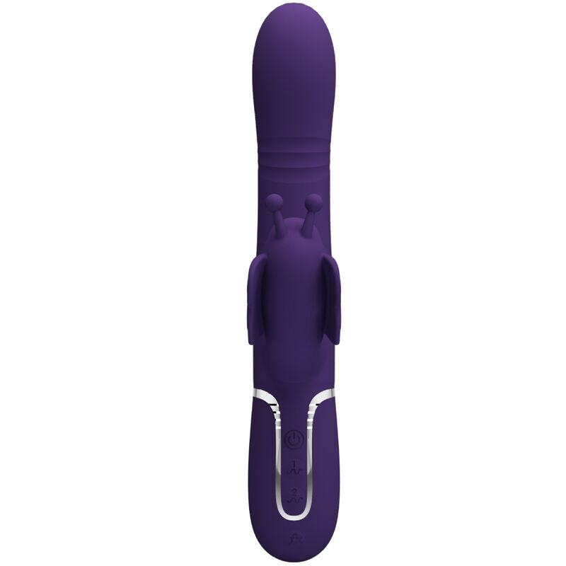 PRETTY LOVE - MULTIFUNCTION RABBIT VIBRATOR 4 IN 1 BUTTERFLY PURPLE - My naughty haven #