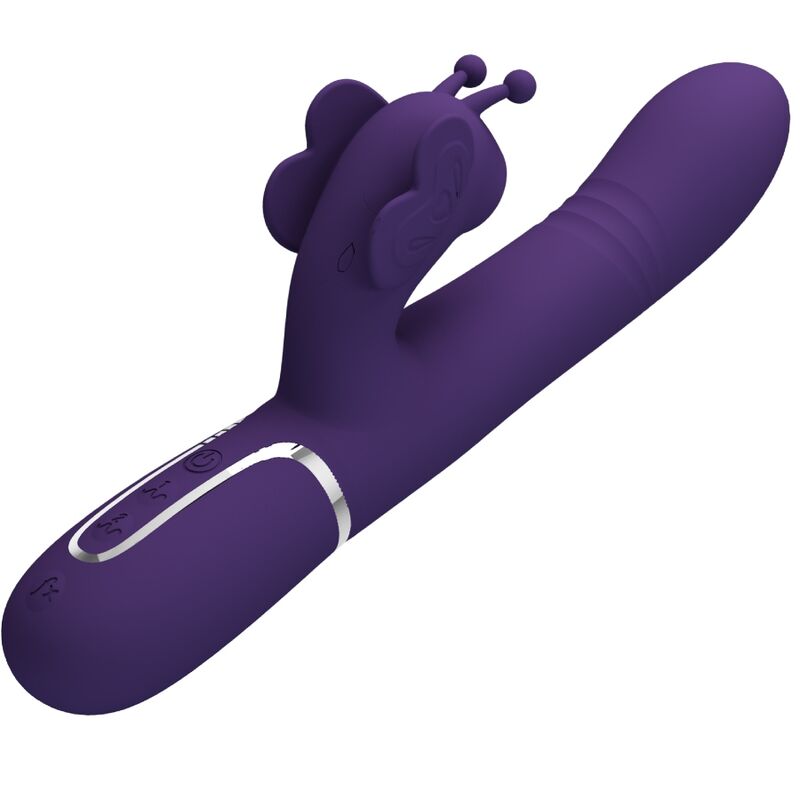 PRETTY LOVE - MULTIFUNCTION RABBIT VIBRATOR 4 IN 1 BUTTERFLY PURPLE - My naughty haven #