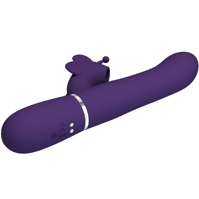 PRETTY LOVE - MULTIFUNCTION RABBIT VIBRATOR 4 IN 1 BUTTERFLY PURPLE - My naughty haven #