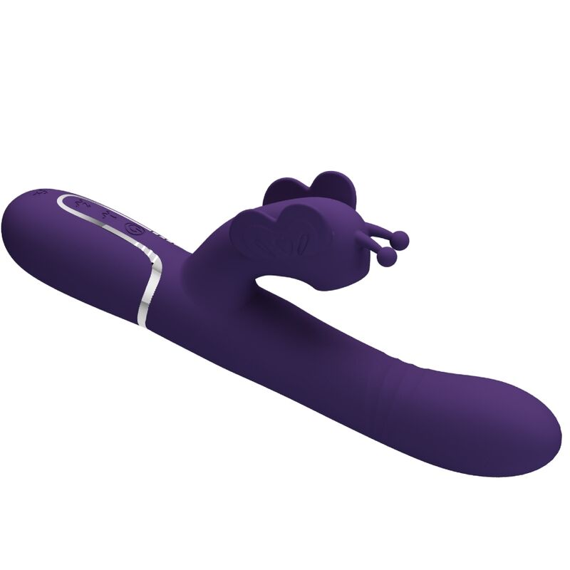 PRETTY LOVE - MULTIFUNCTION RABBIT VIBRATOR 4 IN 1 BUTTERFLY PURPLE - My naughty haven #