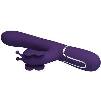 PRETTY LOVE - MULTIFUNCTION RABBIT VIBRATOR 4 IN 1 BUTTERFLY PURPLE - My naughty haven #