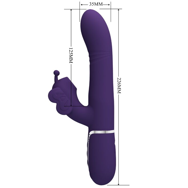 PRETTY LOVE - MULTIFUNCTION RABBIT VIBRATOR 4 IN 1 BUTTERFLY PURPLE - My naughty haven #