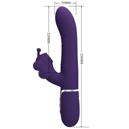 PRETTY LOVE - MULTIFUNCTION RABBIT VIBRATOR 4 IN 1 BUTTERFLY PURPLE - My naughty haven #