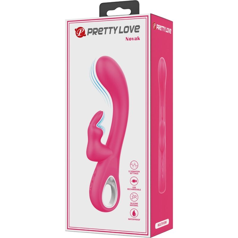 PRETTY LOVE - NOVAK RABBIT VIBRATOR 12 VIBRATIONS PINK - My naughty haven #