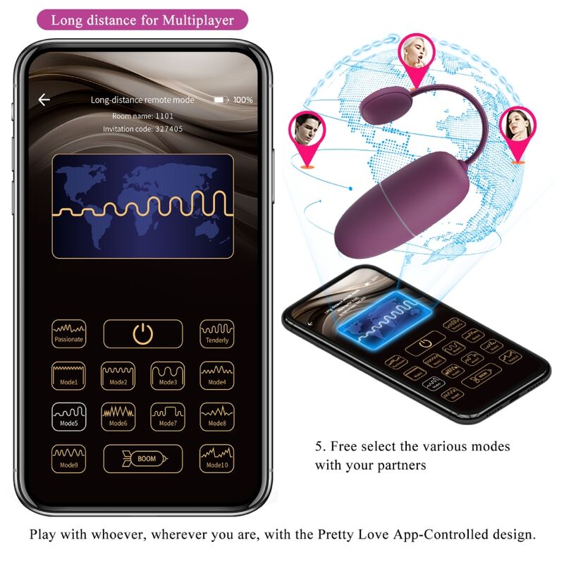 PRETTY LOVE - NYMPH VIBRATING EGG APP CONTROLLED LILA - My naughty haven #