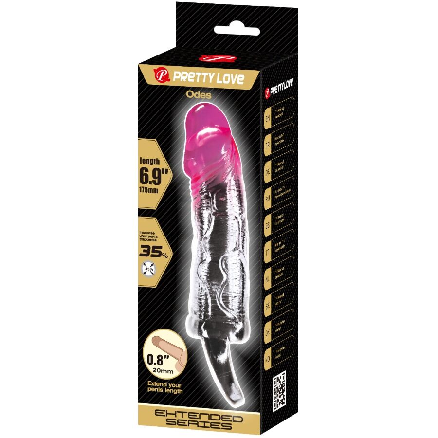 PRETTY LOVE - ODES REALISTIC 2 CM ENLARGEMENT SHEATH FOR PENIS PINK - My naughty haven #