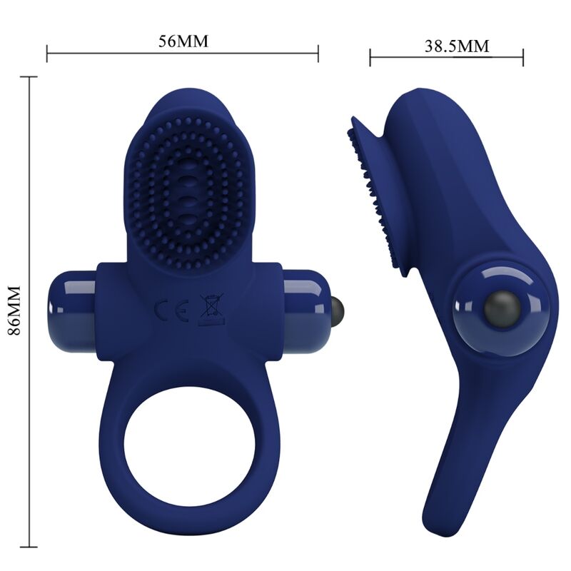 PRETTY LOVE - PALLE RING WITH VIBRATION BLUE - My naughty haven #