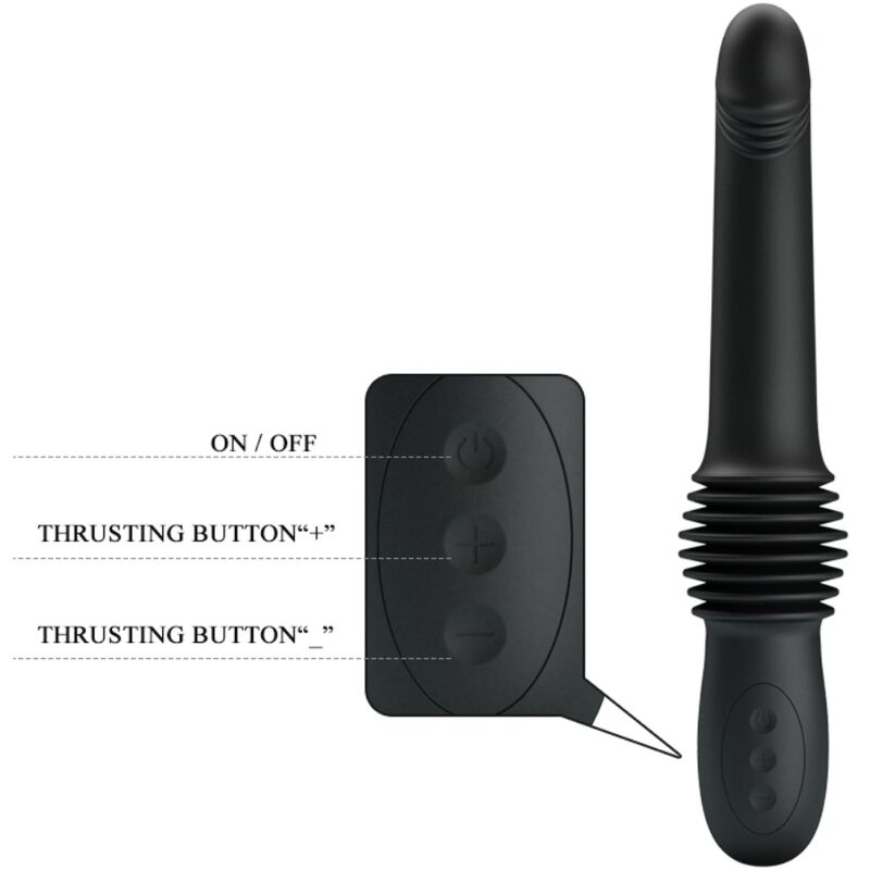 PRETTY LOVE - PAZUZU VIBRATOR 3 THRUST MODES BLACK - My naughty haven #