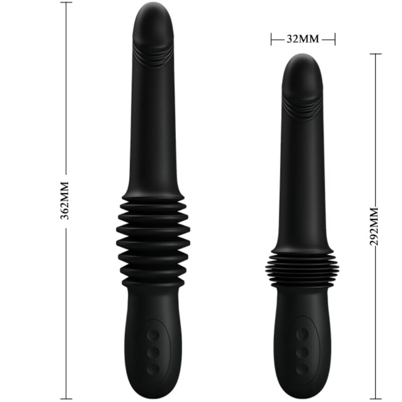 PRETTY LOVE - PAZUZU VIBRATOR 3 THRUST MODES BLACK - My naughty haven #