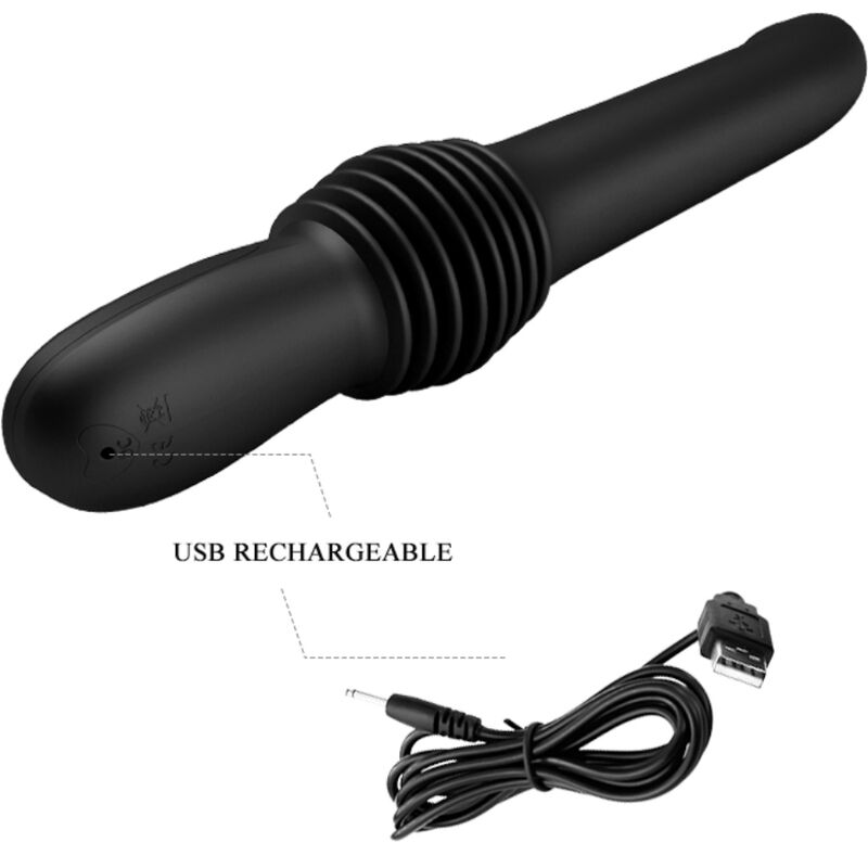 PRETTY LOVE - PAZUZU VIBRATOR 3 THRUST MODES BLACK - My naughty haven #
