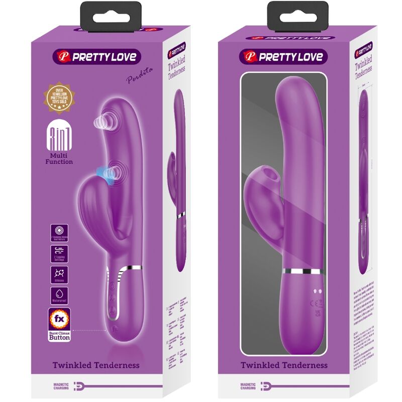 PRETTY LOVE - PERLITA 3 IN 1 MULTIFUNCTION RABBIT VIBRATOR  PURPLE - My naughty haven #