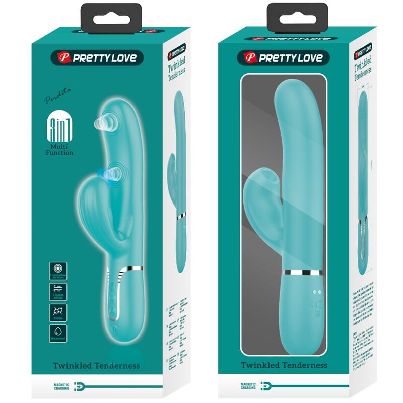 PRETTY LOVE - PERLITA MULTIFUNCTION 3 IN 1 G-SPOT VIBRATOR AQUA GREEN - My naughty haven #