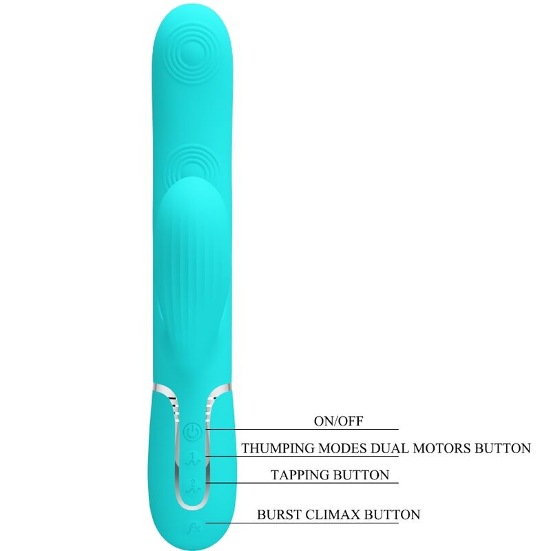 PRETTY LOVE - PERLITA MULTIFUNCTION 3 IN 1 G-SPOT VIBRATOR AQUA GREEN - My naughty haven #