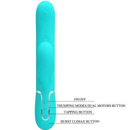 PRETTY LOVE - PERLITA MULTIFUNCTION 3 IN 1 G-SPOT VIBRATOR AQUA GREEN - My naughty haven #