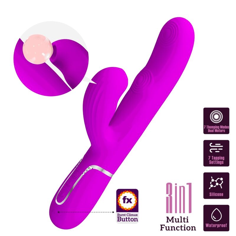 PRETTY LOVE - PERLITA MULTIFUNCTION 3 IN 1 G-SPOT VIBRATOR VIOLET - My naughty haven #