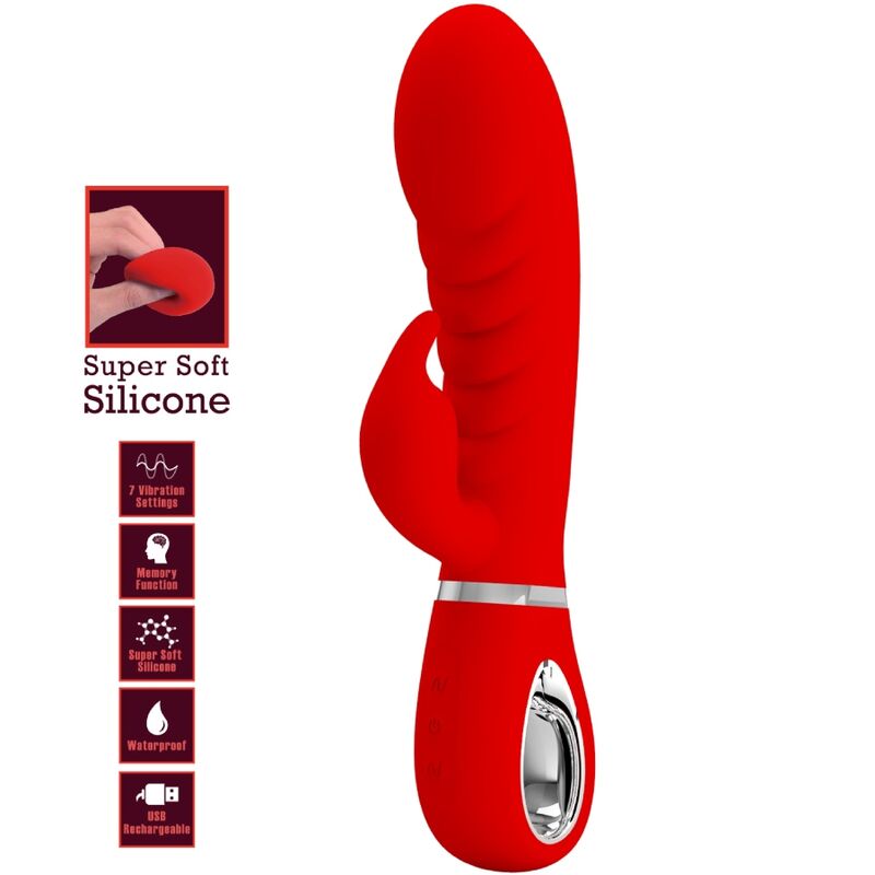 PRETTY LOVE - PRESCOTT MULTIFUNCTION G-SPOT VIBRATOR RED - My naughty haven #