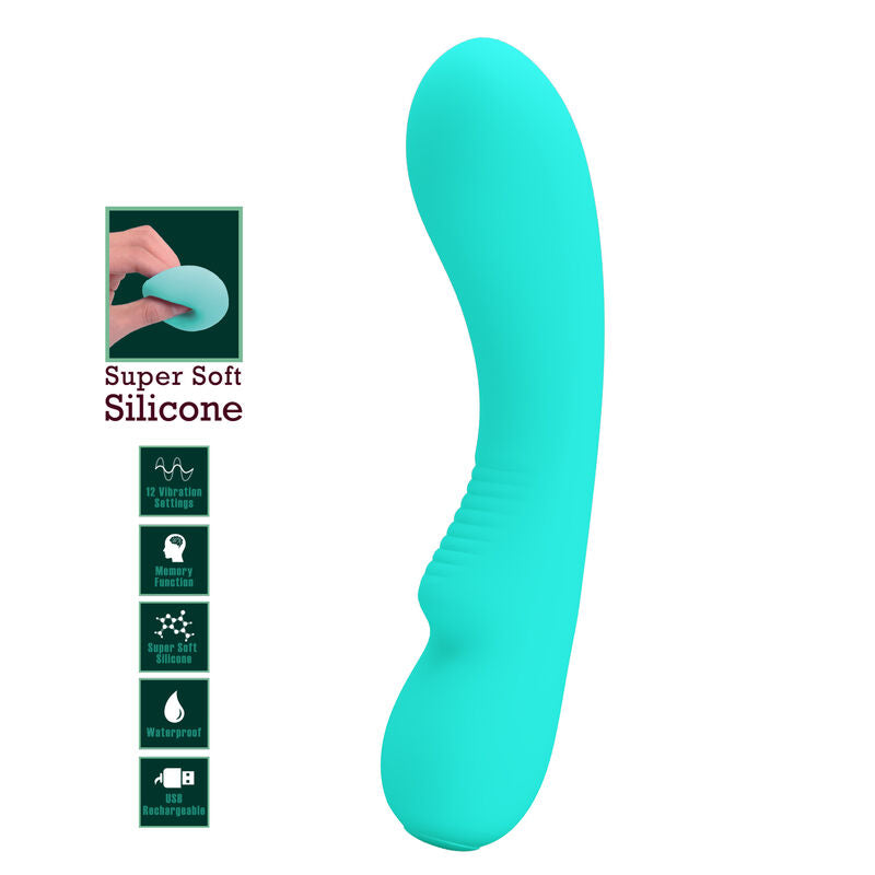 PRETTY LOVE - PRESCOTT RECHARGEABLE VIBRATOR AQUA GREEN - My naughty haven #