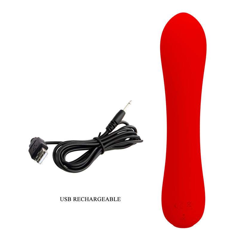 PRETTY LOVE - PRESCOTT RECHARGEABLE VIBRATOR RED - My naughty haven #