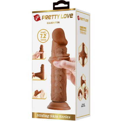 PRETTY LOVE - QUENTIN REALISTIC DILDO 18 CM BROWN - My naughty haven #