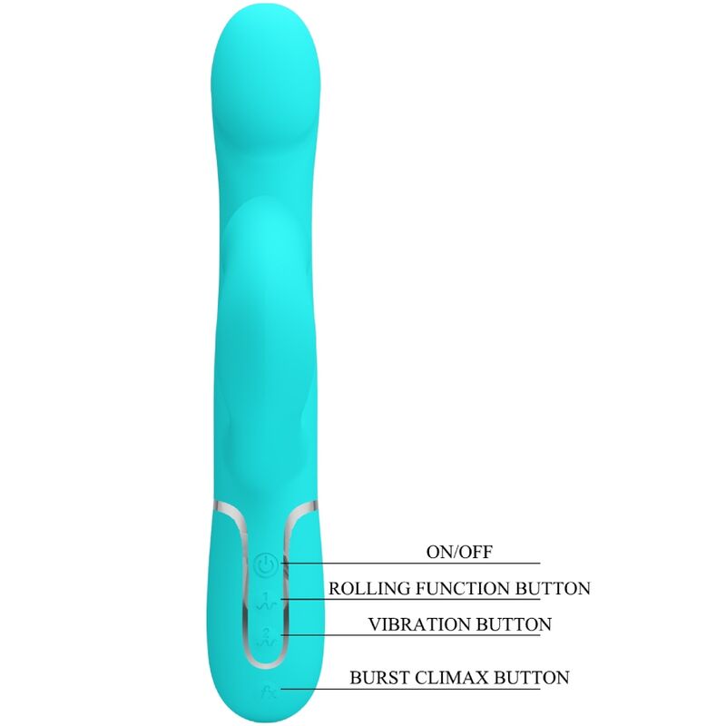 PRETTY LOVE - RABBIT VIBRATOR PEARLS AQUA GREEN - My naughty haven #
