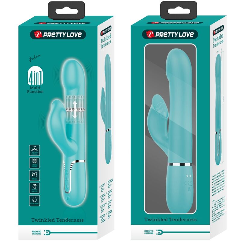 PRETTY LOVE - RABBIT VIBRATOR PEARLS AQUA GREEN - My naughty haven #