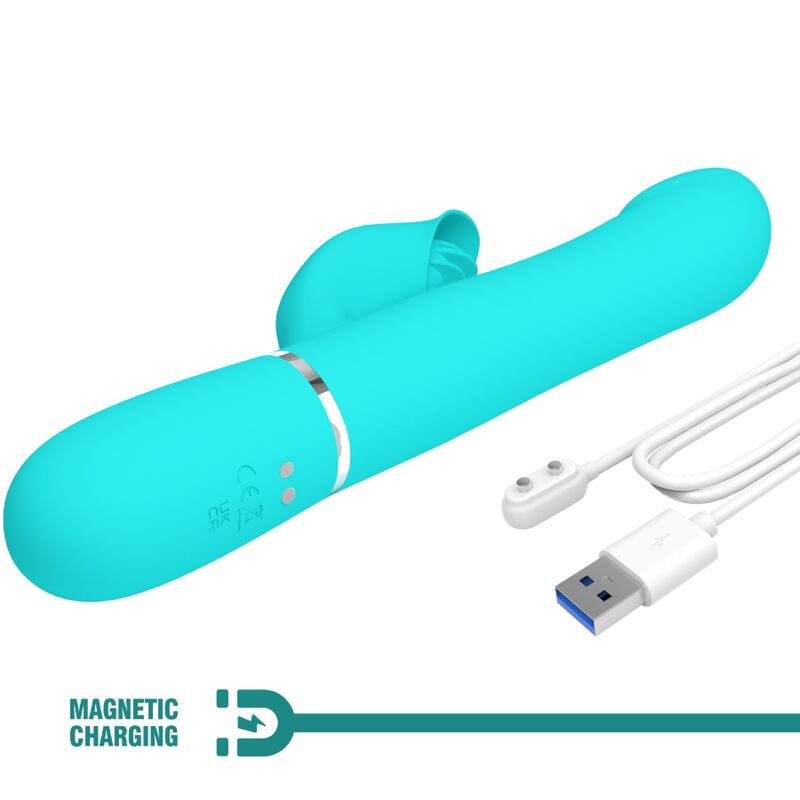 PRETTY LOVE - RABBIT VIBRATOR PEARLS AQUA GREEN - My naughty haven #