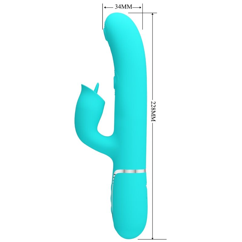 PRETTY LOVE - RABBIT VIBRATOR WITH LICKING AQUA GREEN - My naughty haven #
