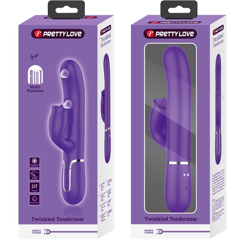 PRETTY LOVE - RABBIT VIBRATOR WITH LICKING PURPLE - My naughty haven #